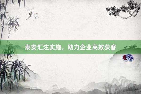 泰安汇注实施，助力企业高效获客