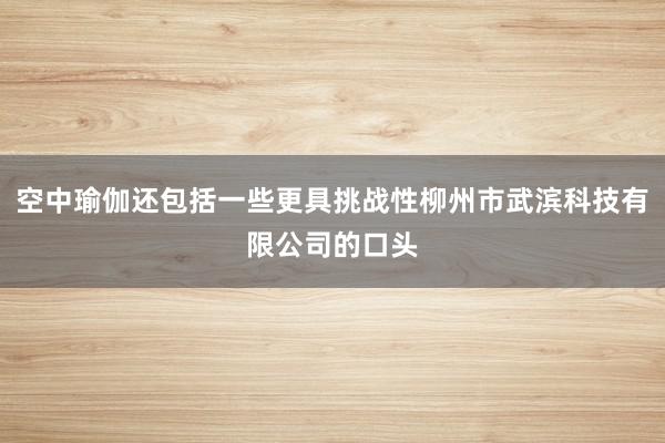 空中瑜伽还包括一些更具挑战性柳州市武滨科技有限公司的口头